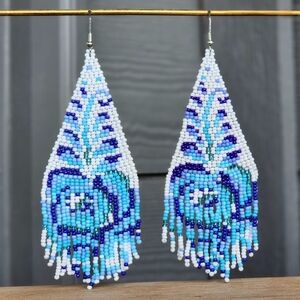 Retro Waves Boho Fringe Earrings Handmade Boheme Jewelry Western Beaded Y2K